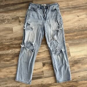 Hollister Curvy Ultra High Rise Vintage Straight Distressed Jeans 29x25 Women’s